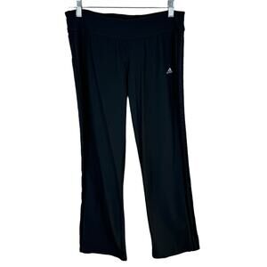 Adidas Climalite Black Straight Leg Stretchy Elastic Waist Mid Rise Leggings M